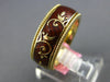 BROWN ENAMEL 18KT YELLOW GOLD MULTI LEAF ETERNITY COMFORT FIT ANNIVERSARY RING