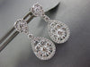 LARGE 1.57CT DIAMOND 18KT WHITE GOLD CLUSTER FLOWER TEAR DROP HANGING EARRINGS