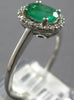 .84CT DIAMOND & AAA EMERALD 14KT WHITE GOLD 3D OVAL & ROUND HALO ENGAGEMENT RING