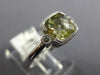 1.22CT DIAMOND & AAA GREEN AMETHYST 14K WHITE GOLD ROUND & CUSHION CUT FUN RING