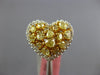 2.71CT WHITE & FANCY YELLOW DIAMOND 18KT 2 TONE GOLD 3D HEART SHAPE CLUSTER RING
