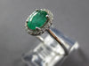 .84CT DIAMOND & AAA EMERALD 14KT WHITE GOLD 3D OVAL & ROUND HALO ENGAGEMENT RING