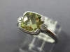 1.22CT DIAMOND & AAA GREEN AMETHYST 14K WHITE GOLD ROUND & CUSHION CUT FUN RING