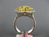2.71CT WHITE & FANCY YELLOW DIAMOND 18KT 2 TONE GOLD 3D HEART SHAPE CLUSTER RING