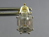 1.3CT WHITE & CANARY DIAMOND 18KT 2 TONE GOLD BAGUETTE & KITE CUT STUD EARRINGS