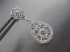 LARGE 1.57CT DIAMOND 18KT WHITE GOLD CLUSTER FLOWER TEAR DROP HANGING EARRINGS