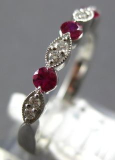 .32CT DIAMOND & AAA RUBY 18KT WHITE GOLD ROUND & MARQUISE SHAPE ANNIVERSARY RING