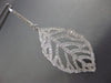 ESTATE EXTRA LARGE 3.05CT DIAMOND 18KT WHITE GOLD 3D LEAF HANGING EARRINGS