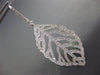 ESTATE EXTRA LARGE 3.05CT DIAMOND 18KT WHITE GOLD 3D LEAF HANGING EARRINGS