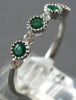 .38CT DIAMOND & AAA EMERALD 18K WHITE GOLD 3D ROUND BEZEL FILIGREE MILGRAIN RING