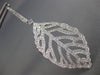 ESTATE EXTRA LARGE 3.05CT DIAMOND 18KT WHITE GOLD 3D LEAF HANGING EARRINGS