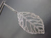 ESTATE EXTRA LARGE 3.05CT DIAMOND 18KT WHITE GOLD 3D LEAF HANGING EARRINGS
