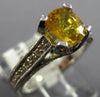 2.61CT DIAMOND & AAA YELLOW SAPPHIRE 14KT WHITE GOLD OVAL LUCIDA ENGAGEMENT RING