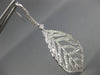 ESTATE EXTRA LARGE 3.05CT DIAMOND 18KT WHITE GOLD 3D LEAF HANGING EARRINGS