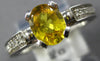 1.55CT DIAMOND & AAA YELLOW SAPPHIRE 18K WHITE GOLD OVAL & ROUND ENGAGEMENT RING