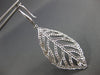ESTATE EXTRA LARGE 3.05CT DIAMOND 18KT WHITE GOLD 3D LEAF HANGING EARRINGS