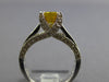 2.61CT DIAMOND & AAA YELLOW SAPPHIRE 14KT WHITE GOLD OVAL LUCIDA ENGAGEMENT RING