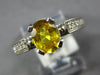 1.55CT DIAMOND & AAA YELLOW SAPPHIRE 18K WHITE GOLD OVAL & ROUND ENGAGEMENT RING