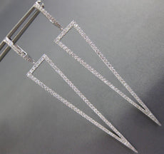 EXTRA LARGE 1.02CT DIAMOND 18KT WHITE GOLD ELONGATED TRIANGULAR HANGING EARRINGS