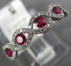 .66CT DIAMOND & AAA RUBY 18KT WHITE GOLD ROUND INFINITY CLASSIC ANNIVERSARY RING