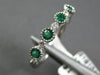 .38CT DIAMOND & AAA EMERALD 18K WHITE GOLD 3D ROUND BEZEL FILIGREE MILGRAIN RING