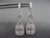 ESTATE 1.59CT DIAMOND 18KT WHITE GOLD ROUND & BAGUETTE SQUARE HANGING EARRINGS