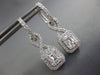 ESTATE 1.59CT DIAMOND 18KT WHITE GOLD ROUND & BAGUETTE SQUARE HANGING EARRINGS