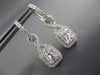ESTATE 1.59CT DIAMOND 18KT WHITE GOLD ROUND & BAGUETTE SQUARE HANGING EARRINGS