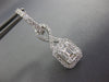ESTATE 1.59CT DIAMOND 18KT WHITE GOLD ROUND & BAGUETTE SQUARE HANGING EARRINGS