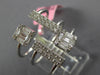 LARGE .80CT DIAMOND 18KT WHITE GOLD ROUND & BAGUETTE SQUARE DOUBLE BAR FUN RING