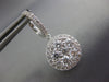 ESTATE LARGE 2.39CT DIAMOND 18KT WHITE GOLD CLUSTER FLOWER HALO HANGING EARRINGS