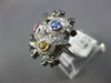LARGE .87CT DIAMOND & AAA MULTI COLOR SAPPHIRE 14K WHITE GOLD BIRD NEST FUN RING