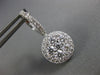 ESTATE LARGE 2.39CT DIAMOND 18KT WHITE GOLD CLUSTER FLOWER HALO HANGING EARRINGS