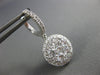 ESTATE LARGE 2.39CT DIAMOND 18KT WHITE GOLD CLUSTER FLOWER HALO HANGING EARRINGS