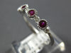 .44CT DIAMOND & AAA RUBY 18K WHITE GOLD CLASSIC BEZEL FILIGREE MILGRAIN FUN RING