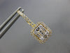 .89CT DIAMOND 18KT YELLOW GOLD 3D ROUND & BAGUETTE SQUARE HALO HANGING EARRINGS