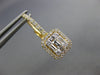 .89CT DIAMOND 18KT YELLOW GOLD 3D ROUND & BAGUETTE SQUARE HALO HANGING EARRINGS