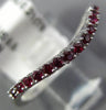 ESTATE .21CT AAA RUBY 14KT WHITE GOLD 3D ROUND SEMI ETERNITY FLEXIBLE FUN RING