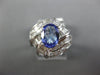 ESTATE LARGE 2.18CT DIAMOND & AAA TANZANITE 18KT WHITE GOLD OVAL ENGAGEMENT RING