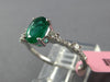 ESTATE 1.09CT DIAMOND & AAA EMERALD 18KT WHITE GOLD OVAL & ROUND ENGAGEMENT RING