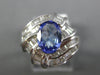 ESTATE LARGE 2.18CT DIAMOND & AAA TANZANITE 18KT WHITE GOLD OVAL ENGAGEMENT RING