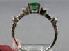 ESTATE 1.09CT DIAMOND & AAA EMERALD 18KT WHITE GOLD OVAL & ROUND ENGAGEMENT RING