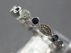 ESTATE .41CT DIAMOND & AAA SAPPHIRE 18K WHITE GOLD FILIGREE 2MM ANNIVERSARY RING