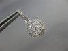 .86CT DIAMOND 18KT WHITE GOLD 3D CLUSTER HALO FLOWER LEVERBACK HANGING EARRINGS