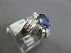 ESTATE LARGE 2.18CT DIAMOND & AAA TANZANITE 18KT WHITE GOLD OVAL ENGAGEMENT RING