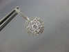 .86CT DIAMOND 18KT WHITE GOLD 3D CLUSTER HALO FLOWER LEVERBACK HANGING EARRINGS