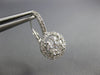 .86CT DIAMOND 18KT WHITE GOLD 3D CLUSTER HALO FLOWER LEVERBACK HANGING EARRINGS