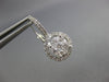 .86CT DIAMOND 18KT WHITE GOLD 3D CLUSTER HALO FLOWER LEVERBACK HANGING EARRINGS
