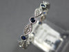 ESTATE .41CT DIAMOND & AAA SAPPHIRE 18K WHITE GOLD FILIGREE 2MM ANNIVERSARY RING