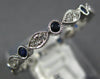 ESTATE .41CT DIAMOND & AAA SAPPHIRE 18K WHITE GOLD FILIGREE 2MM ANNIVERSARY RING